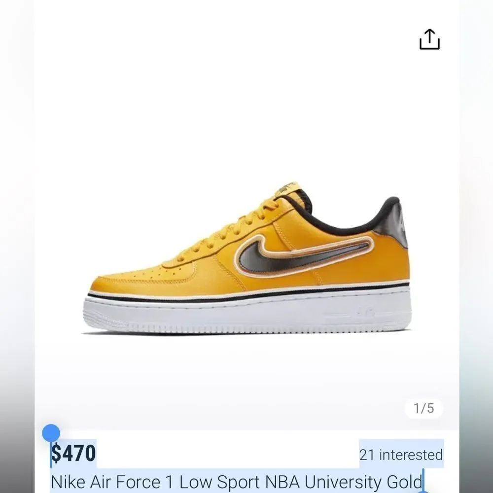 Nike Air Force 1 Low Sport NBA University Gold